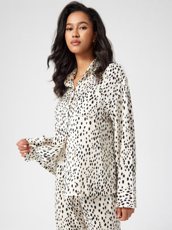 Satin Animal Print Pajama Set