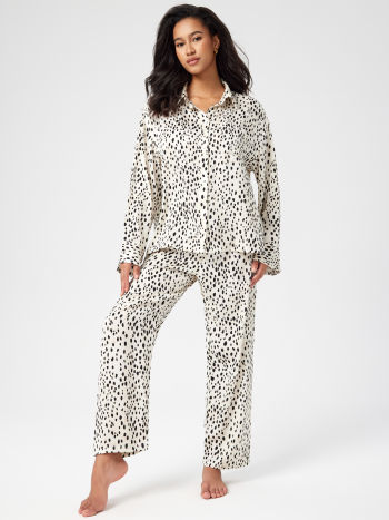 Satin Animal Print Pajama Set