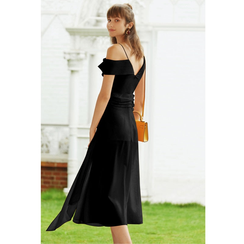 Sleeveless Dress Black - Orange