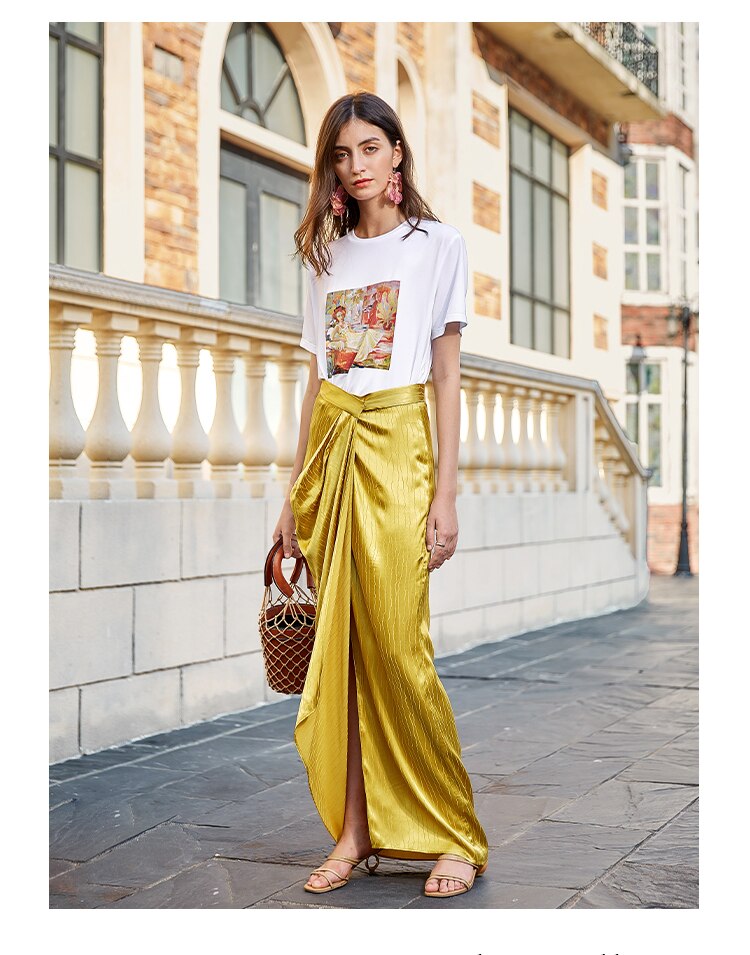 Long Satin Skirt Wrap