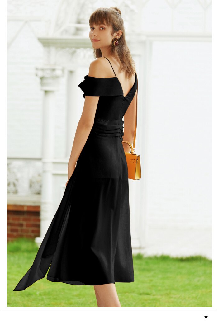 Sleeveless Dress Black - Orange