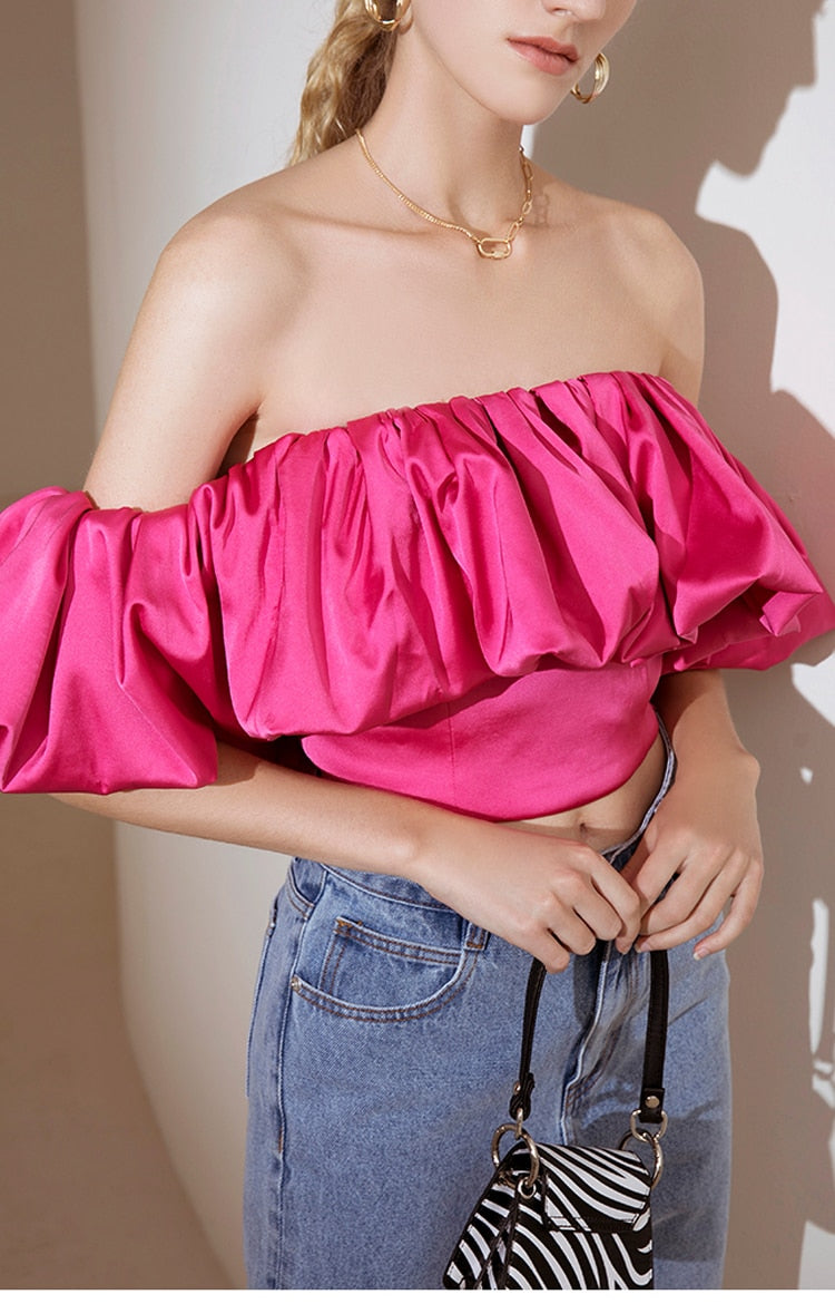 Off Shoulder Crop Tops