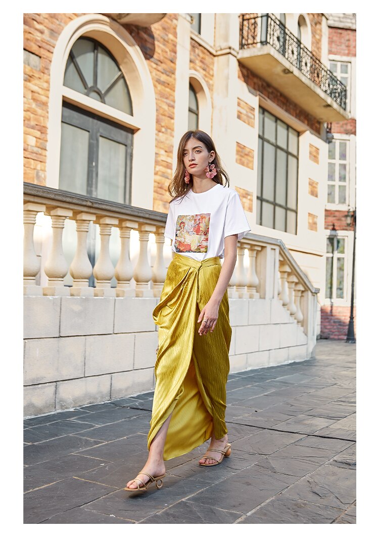 Long Satin Skirt Wrap