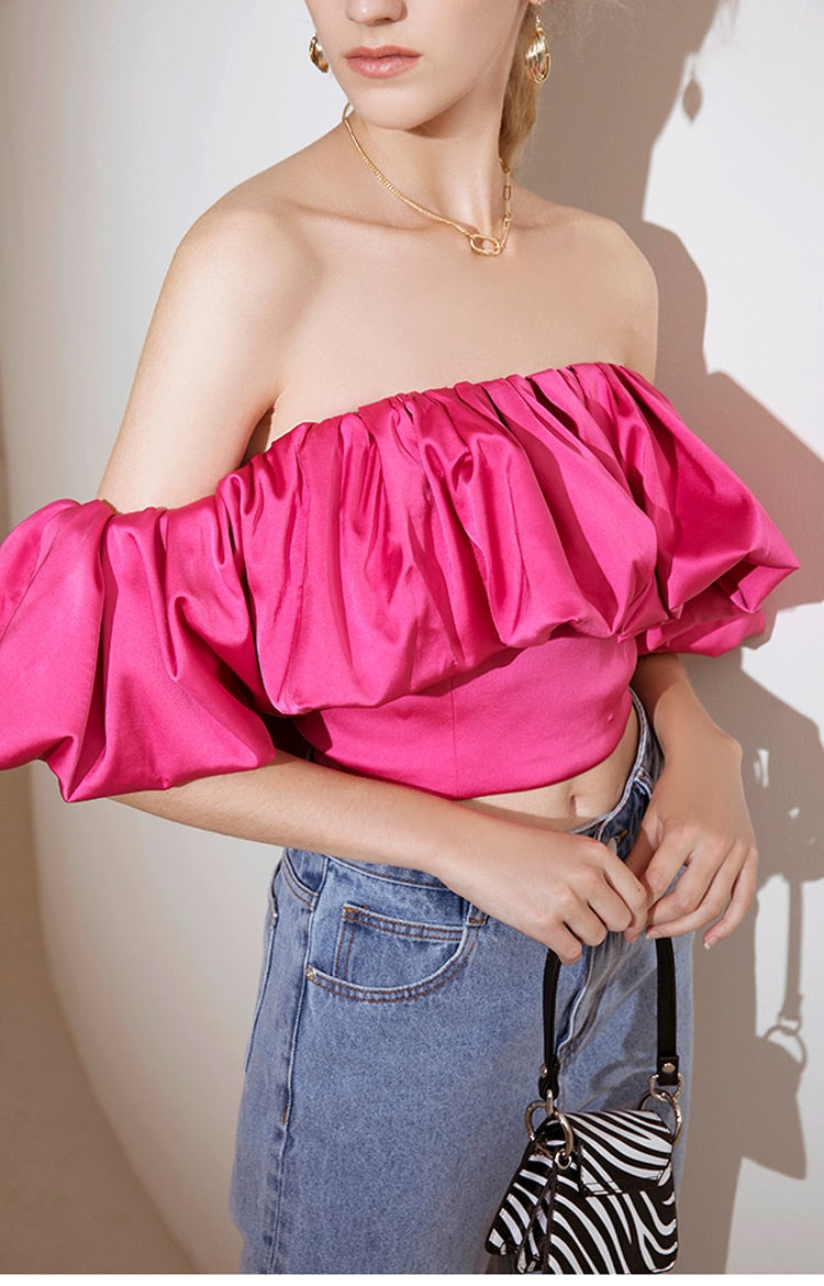 Off Shoulder Crop Tops