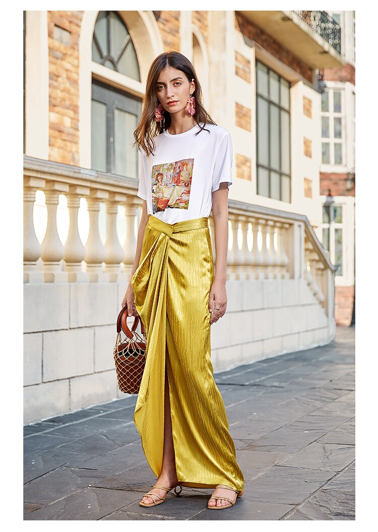 Long Satin Skirt Wrap