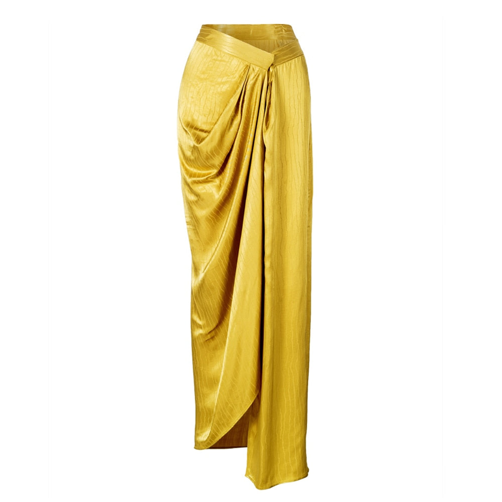 Long Satin Skirt Wrap