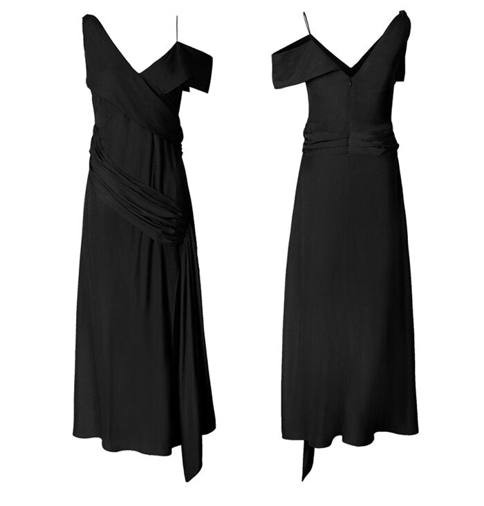 Sleeveless Dress Black - Orange