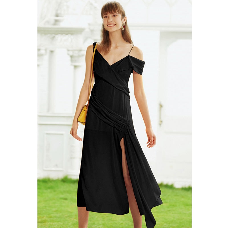 Sleeveless Dress Black - Orange