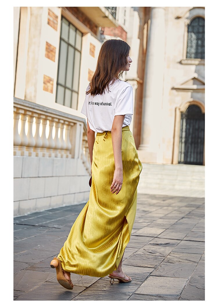 Long Satin Skirt Wrap