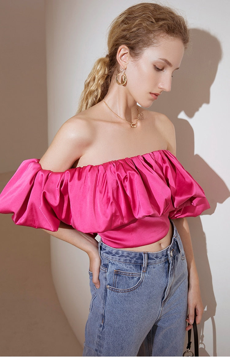 Off Shoulder Crop Tops