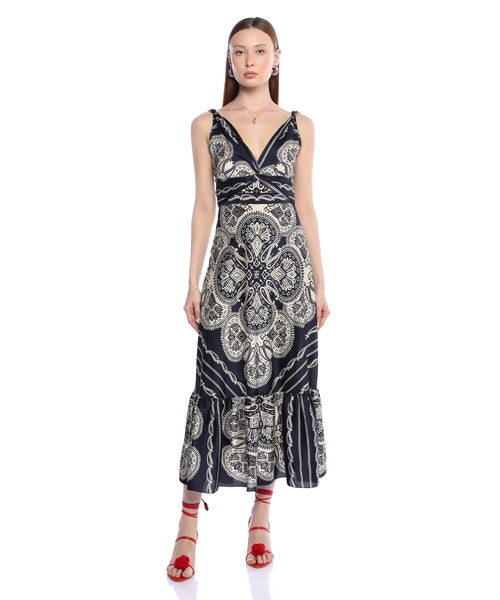 Print Sling Midi Dress