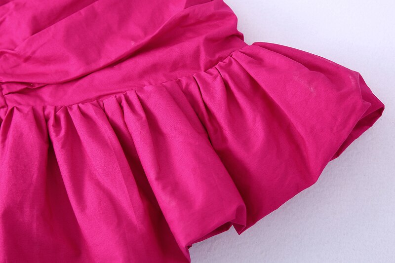 Ruffles tops Rose red and Skirt