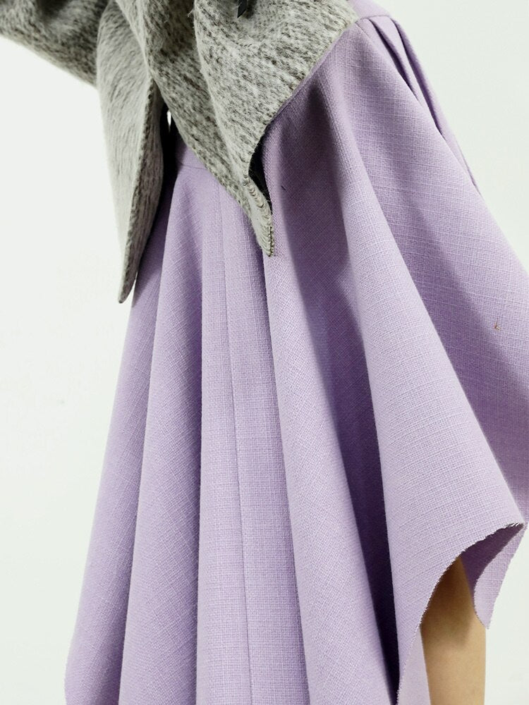 High Waist Purple Skirt