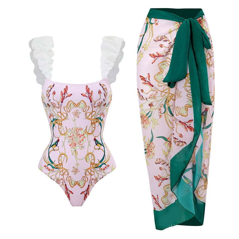 Swimsuits With Cover Up Swimwear Skirt