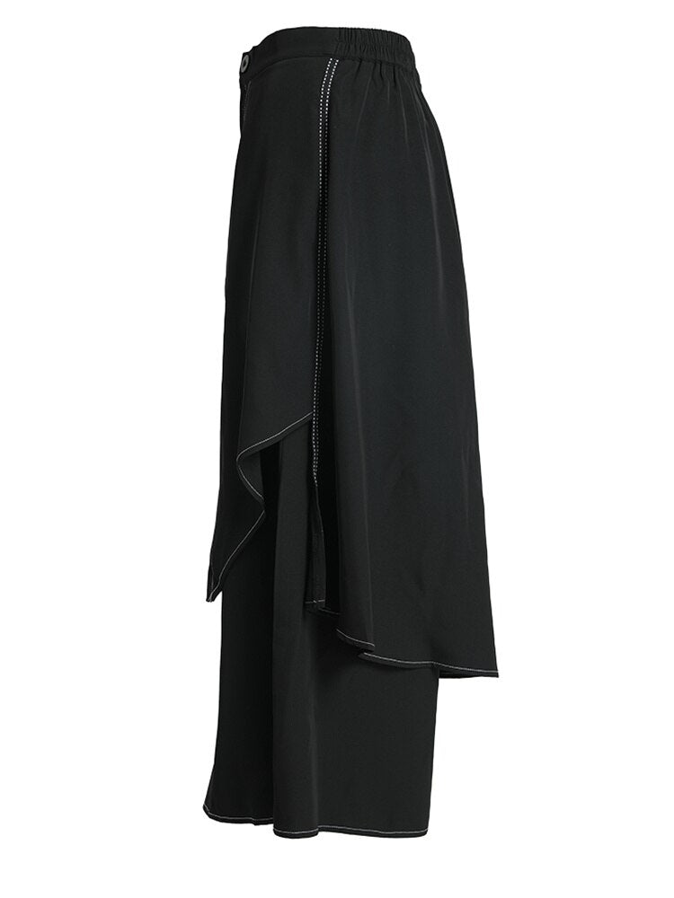 High Waist Wide Leg Trousers - Black