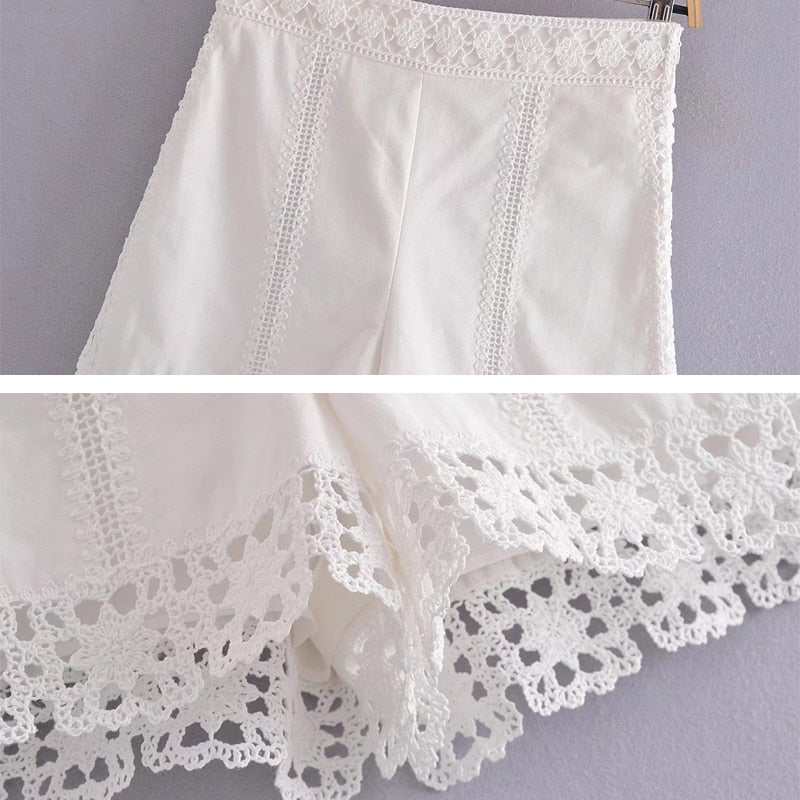 Blouse and shorts White