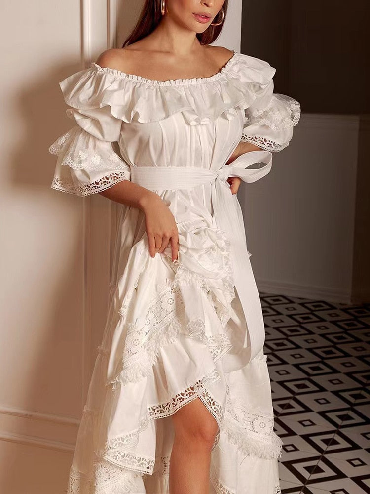 Off shoulder Dress - White