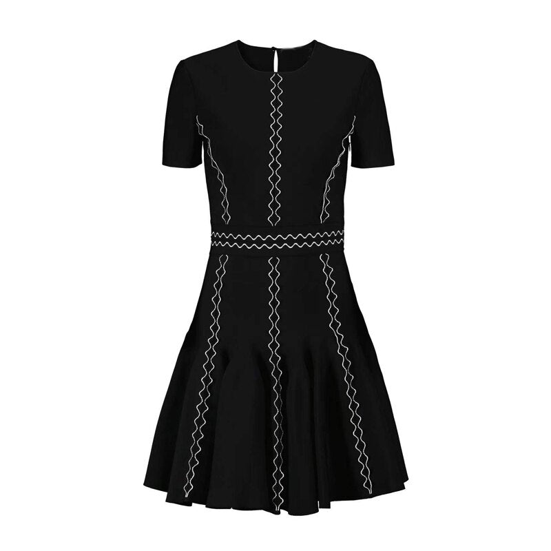 Black Short Sleeves Dress