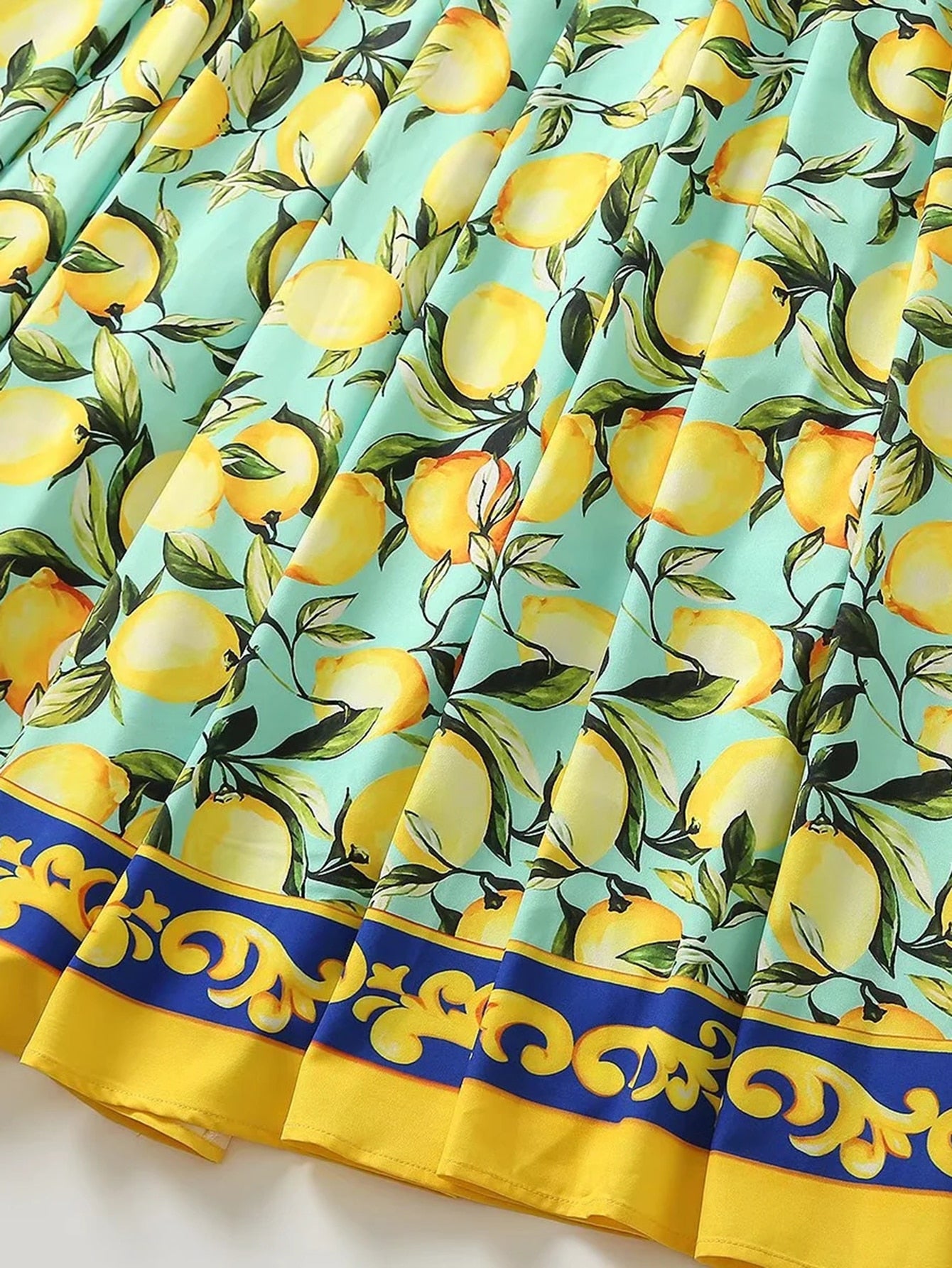 Summer Lemon Print Dress