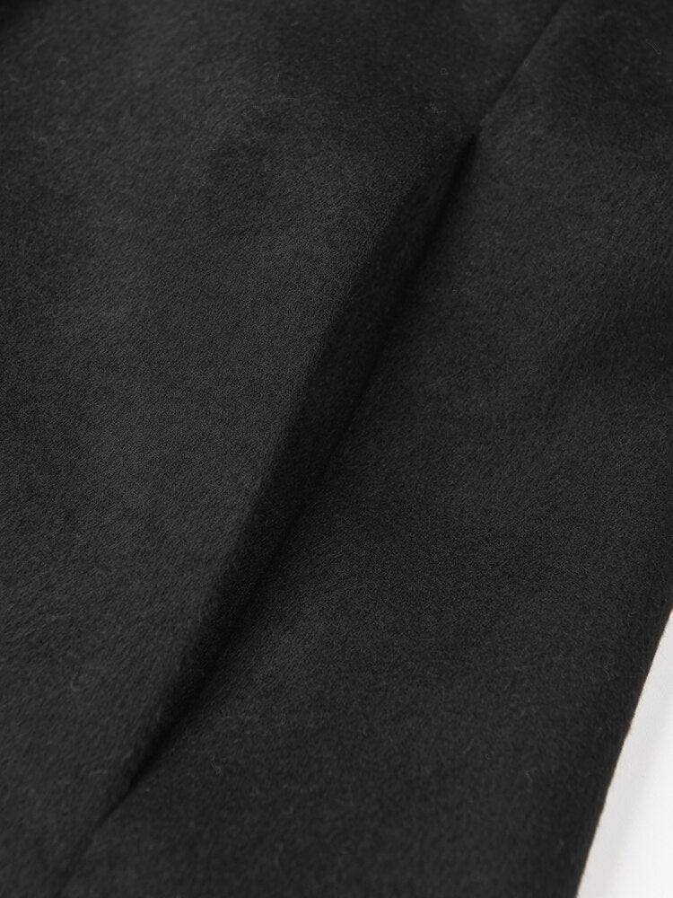 Black Color-block Wool Jacket