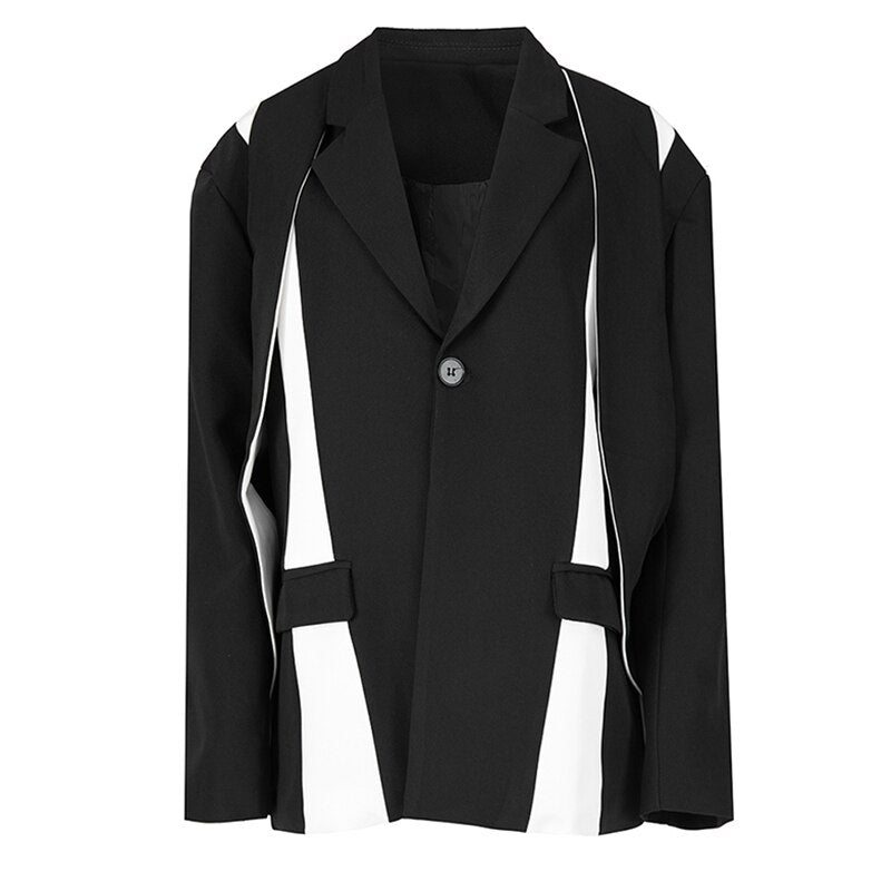 Women Black Color-block Blazer