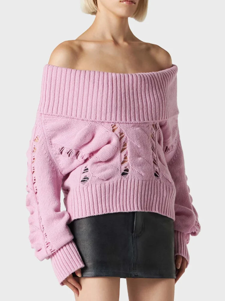 Knitting off shoulder sweater