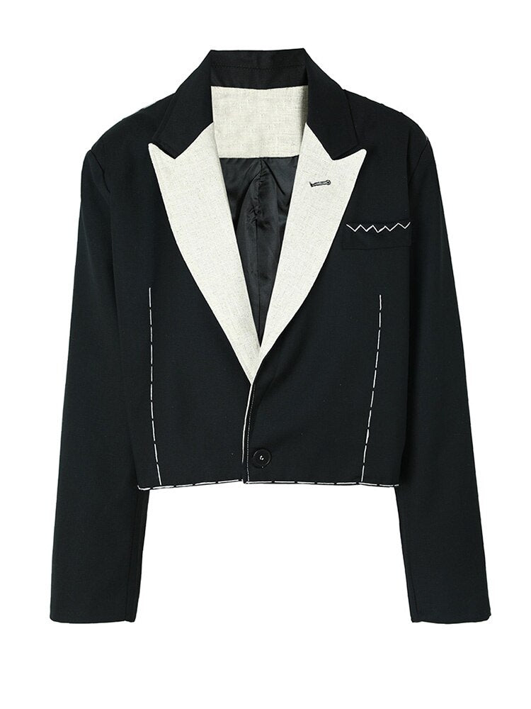 Women Black Short Blazer