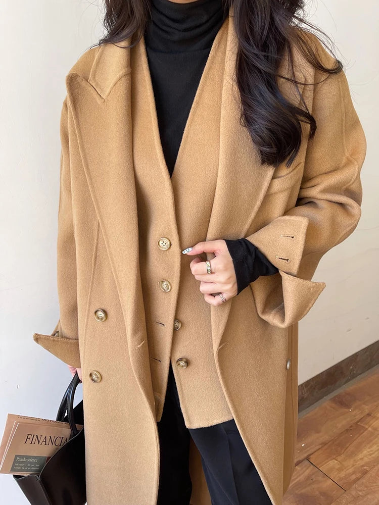 Two Piece Set Long Sleeve Coat and Sleeveless Vest