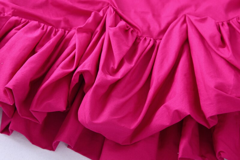 Ruffles tops Rose red and Skirt