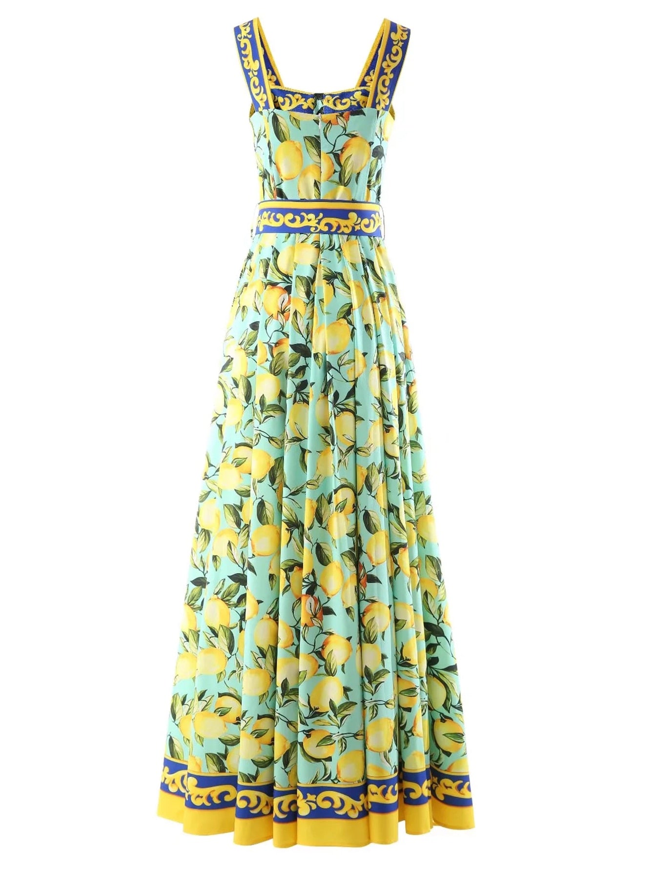 Summer Lemon Print Dress