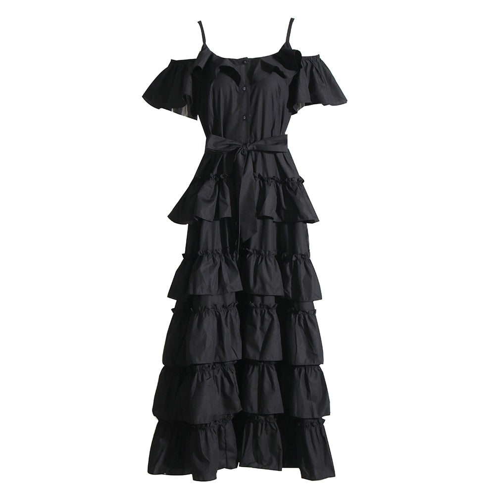 Off Shoulder Ruffles Dress