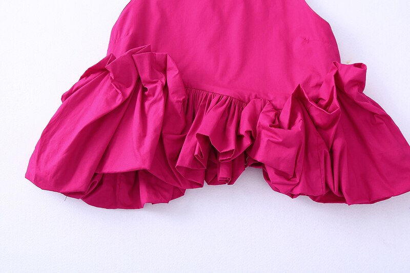 Ruffles tops Rose red and Skirt