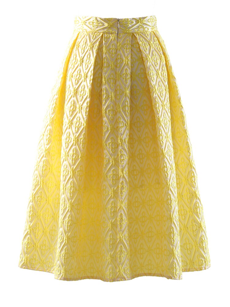 High Waist Yellow Jacquard