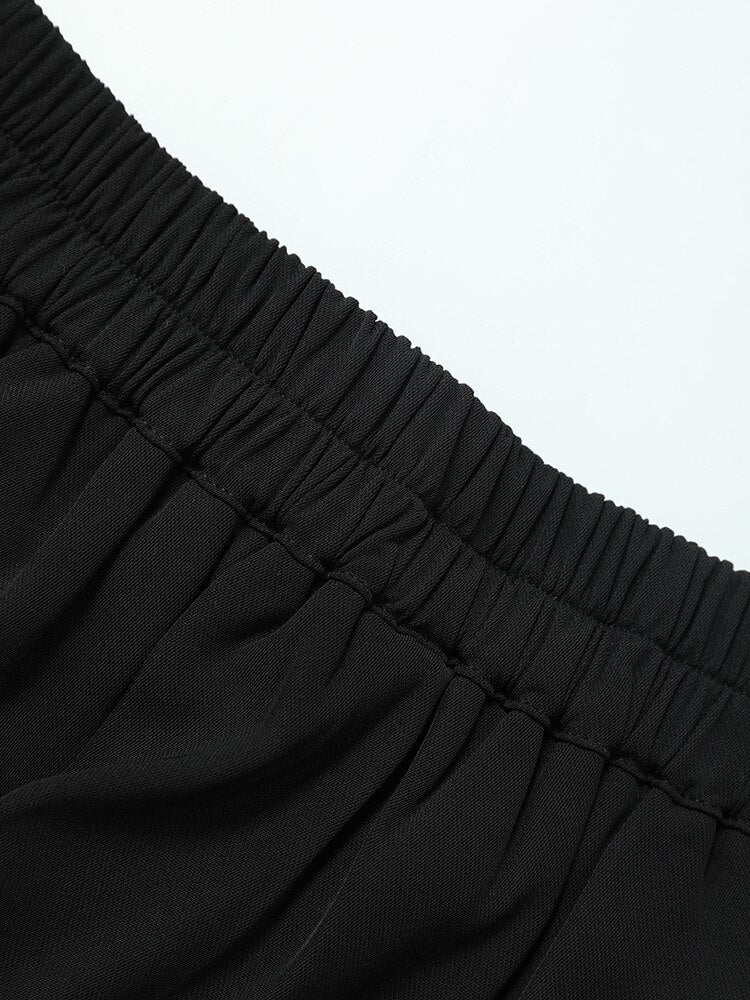 High Waist Wide Leg Trousers - Black