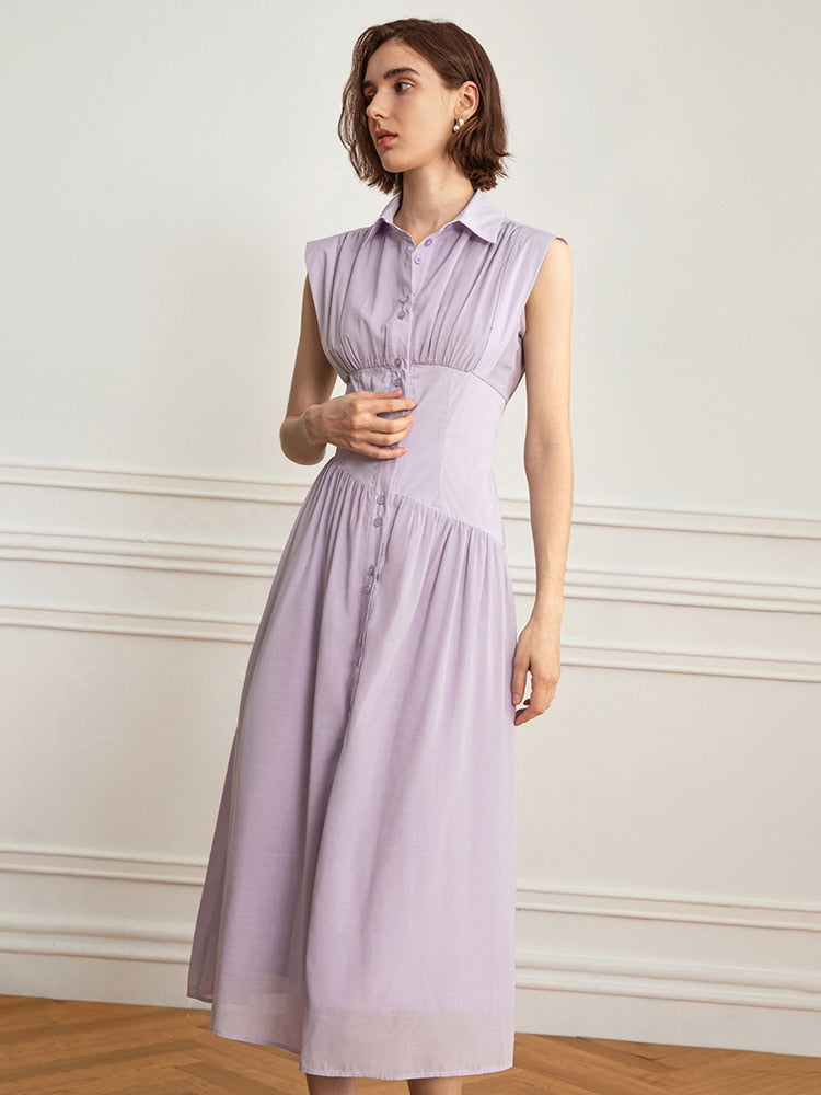 Sleeveless Dress Yellow  - Light Purple