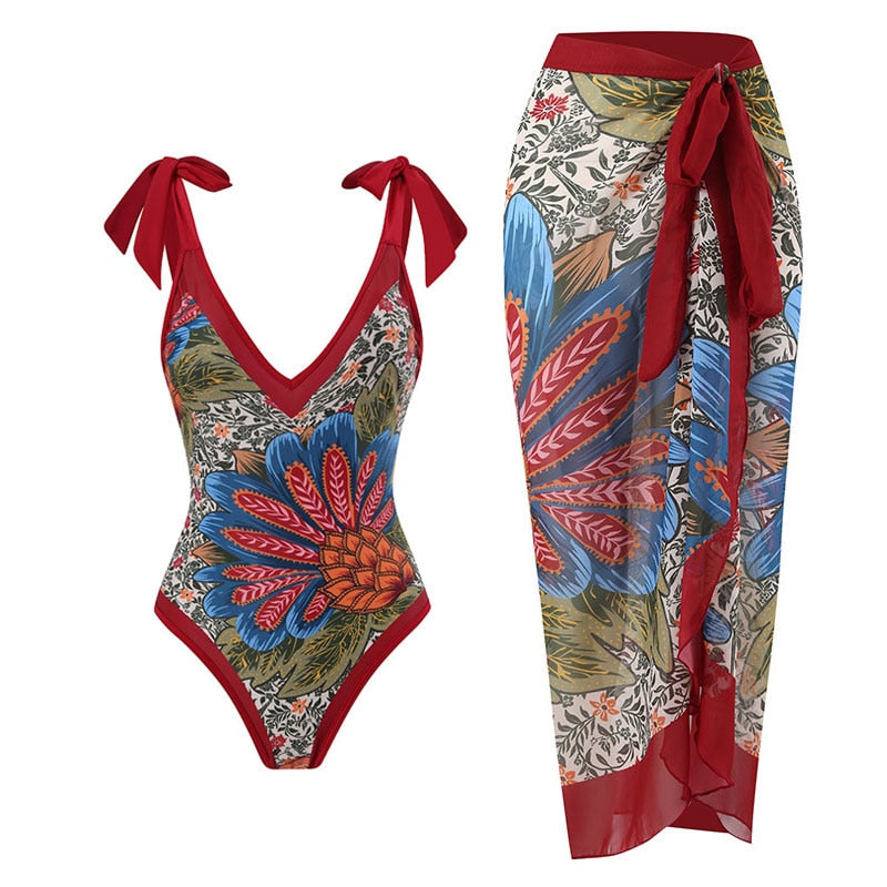 Swimsuits With Cover Up Swimwear Skirt