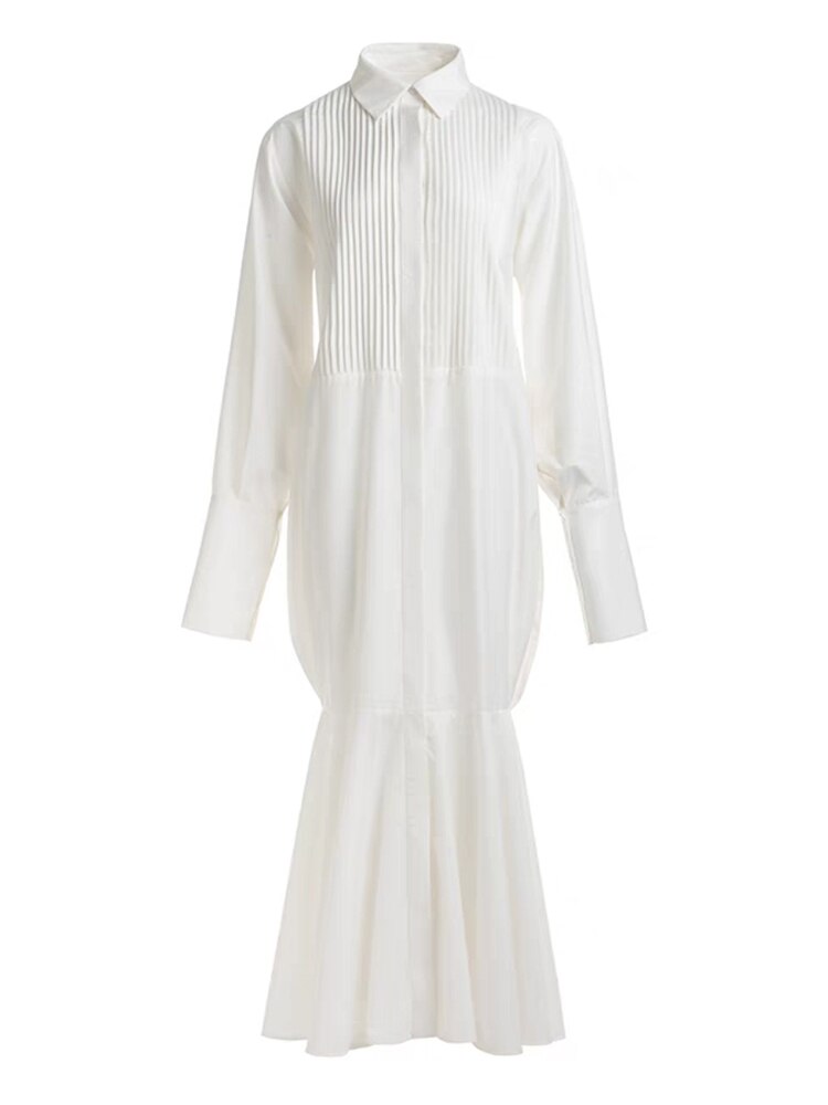 White - Long Sleeve Dress