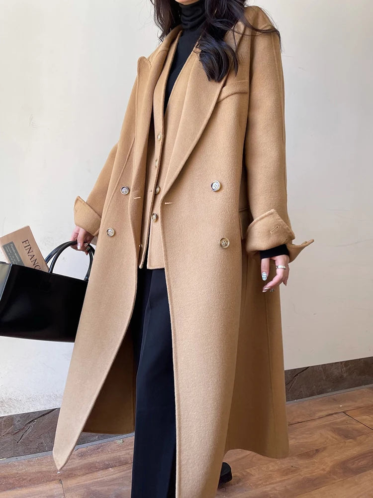 Two Piece Set Long Sleeve Coat and Sleeveless Vest