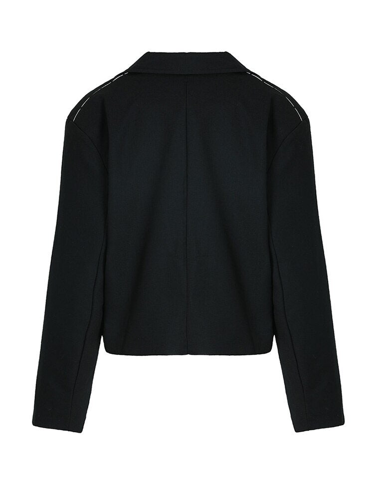 Women Black Short Blazer