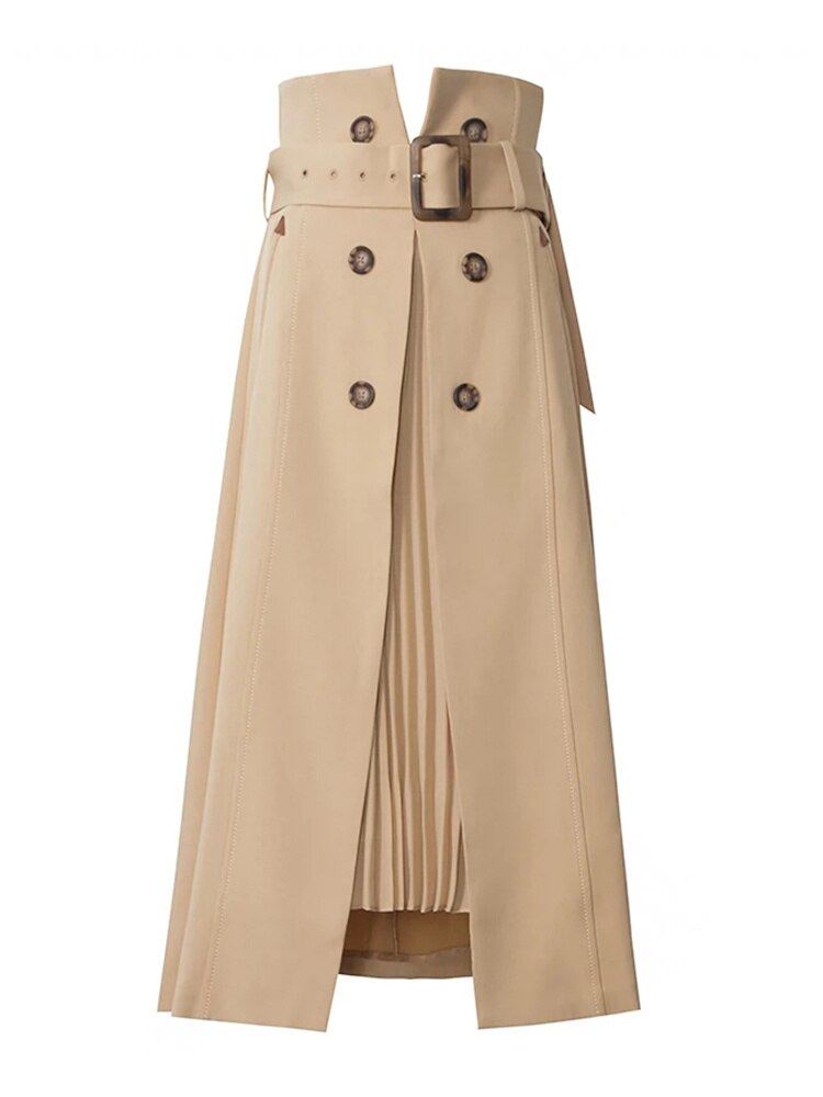 high Waist Skirt - Khaki