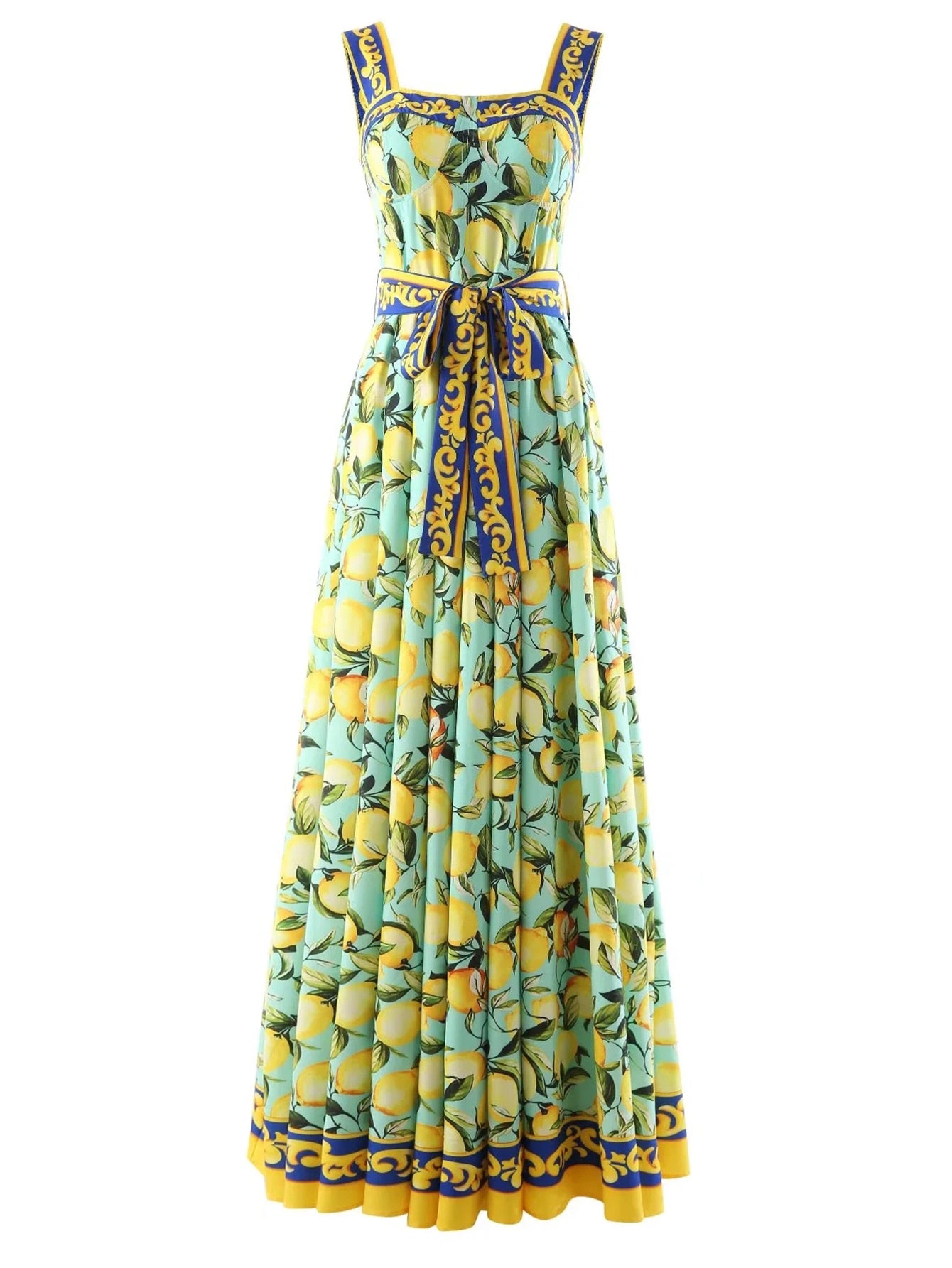 Summer Lemon Print Dress