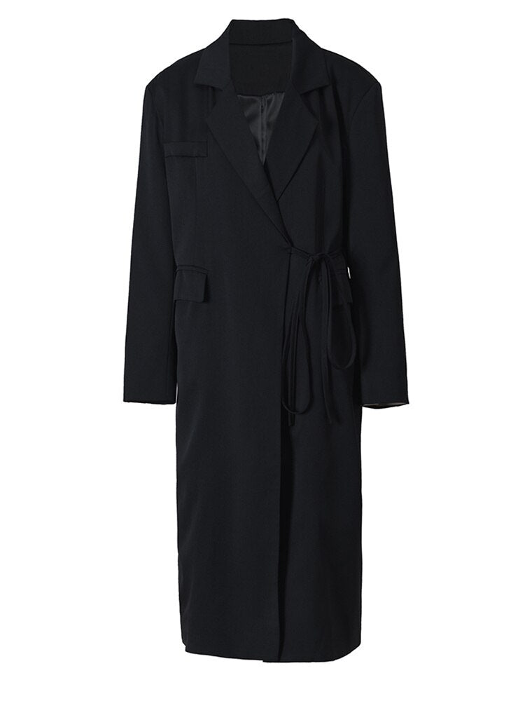 Women Long Blazer - Black