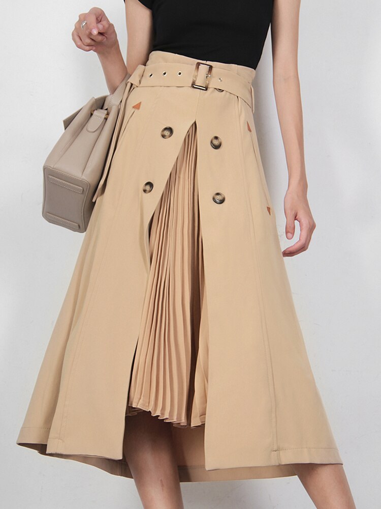 high Waist Skirt - Khaki