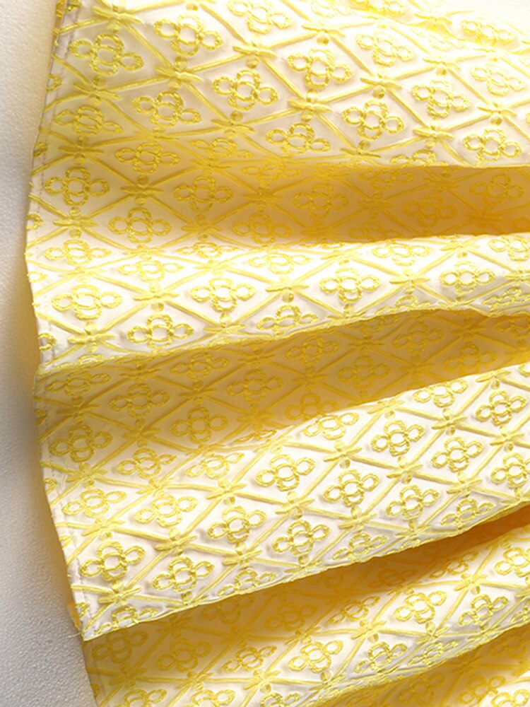 High Waist Yellow Jacquard