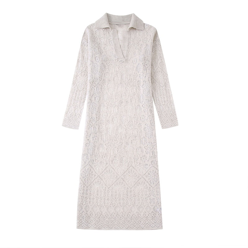 Long sleeve knitted dress