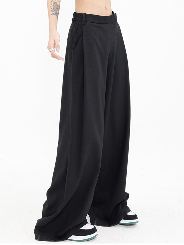 High Waist Black  Wide Leg Pants - Khaki