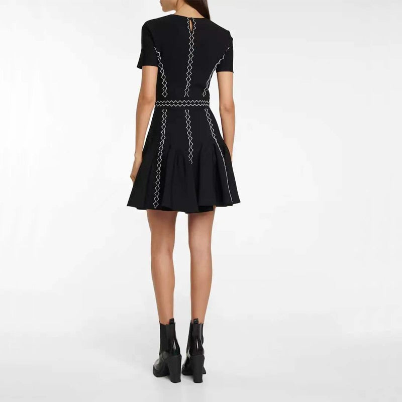 Black Short Sleeves Dress