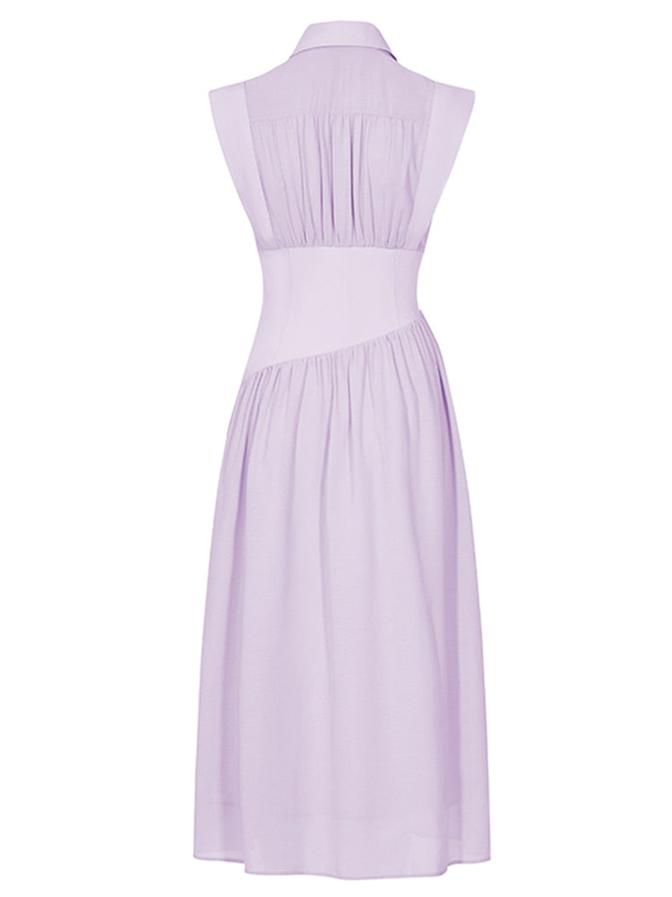 Sleeveless Dress Yellow  - Light Purple