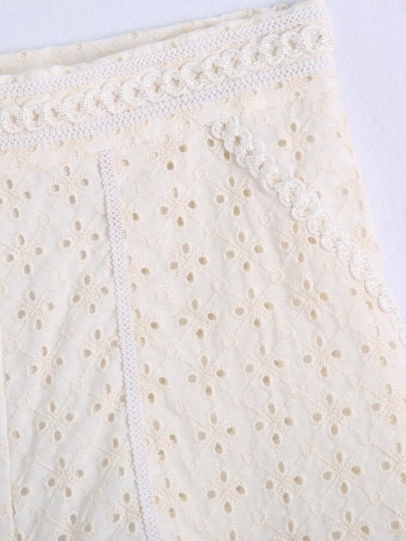 Blouse and shorts - Beige