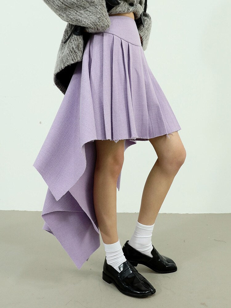 High Waist Purple Skirt